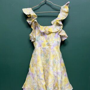 Zimmermann Floral Backless Dress – Linen & Silk – Size 1